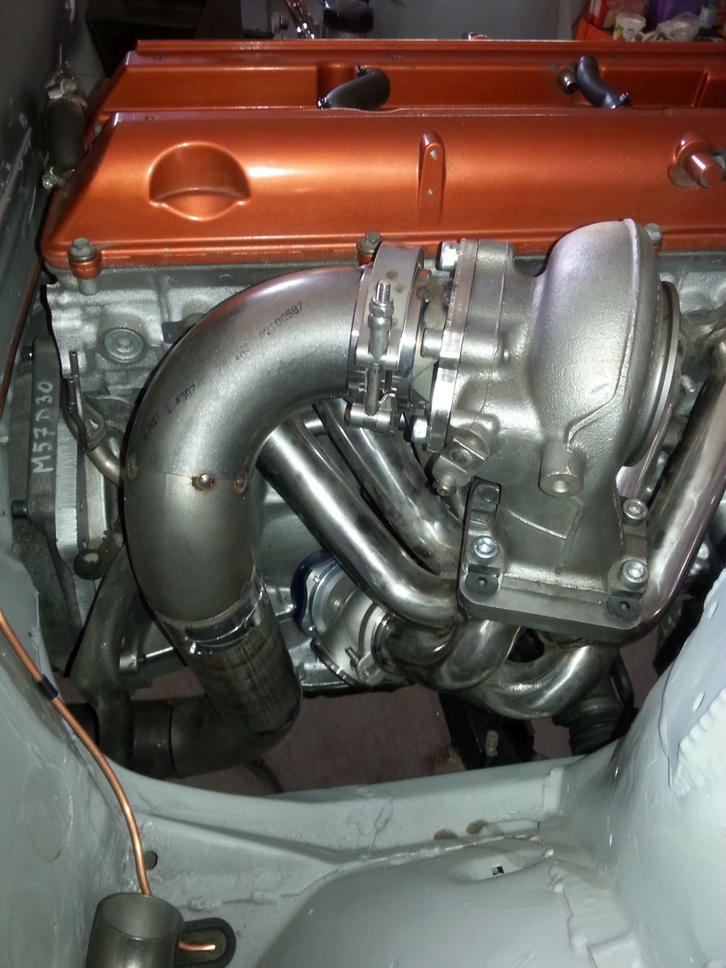 exhaust manifold downpipe turbo sprężarka borg warner
